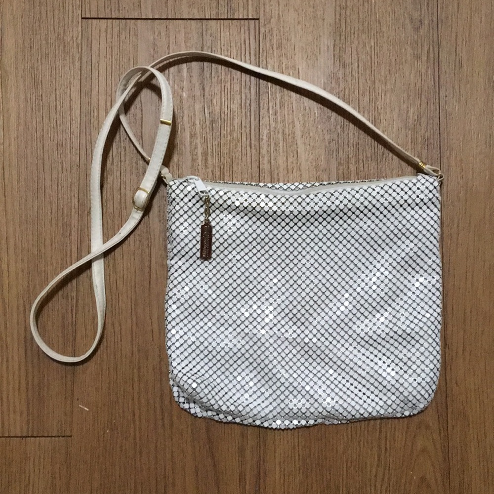 Whiting & Davis off white shoulder bag